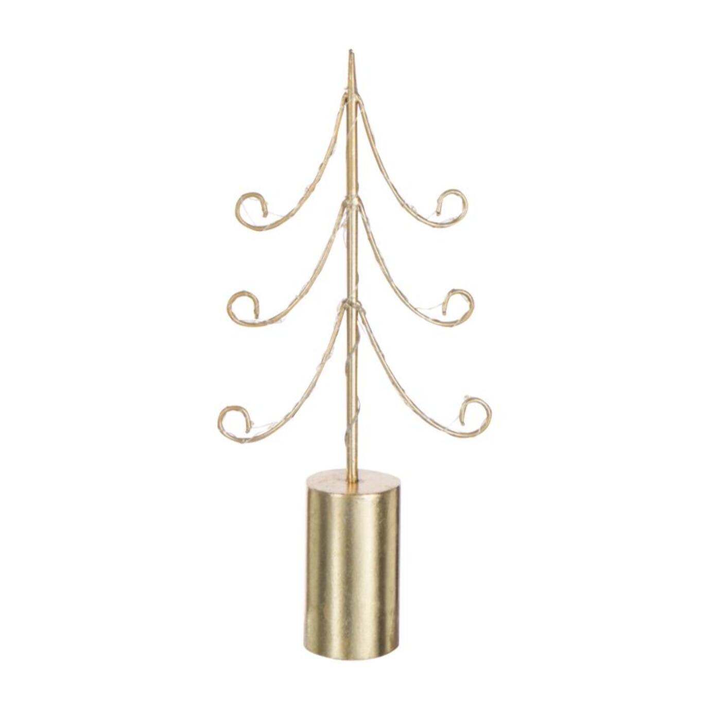 J-Line décoration Arbre - acier - or - small - LED
