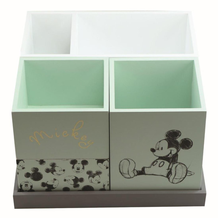 Set Scrivania Topolino Contenitori in Legno Lei Mickey Mouse Verde