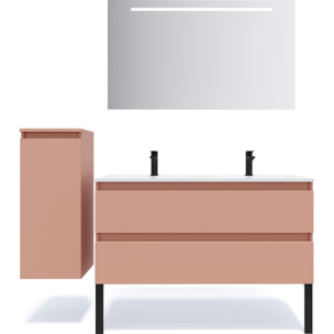 Ensemble double vasque 2 tiroirs + miroir - HUDSON