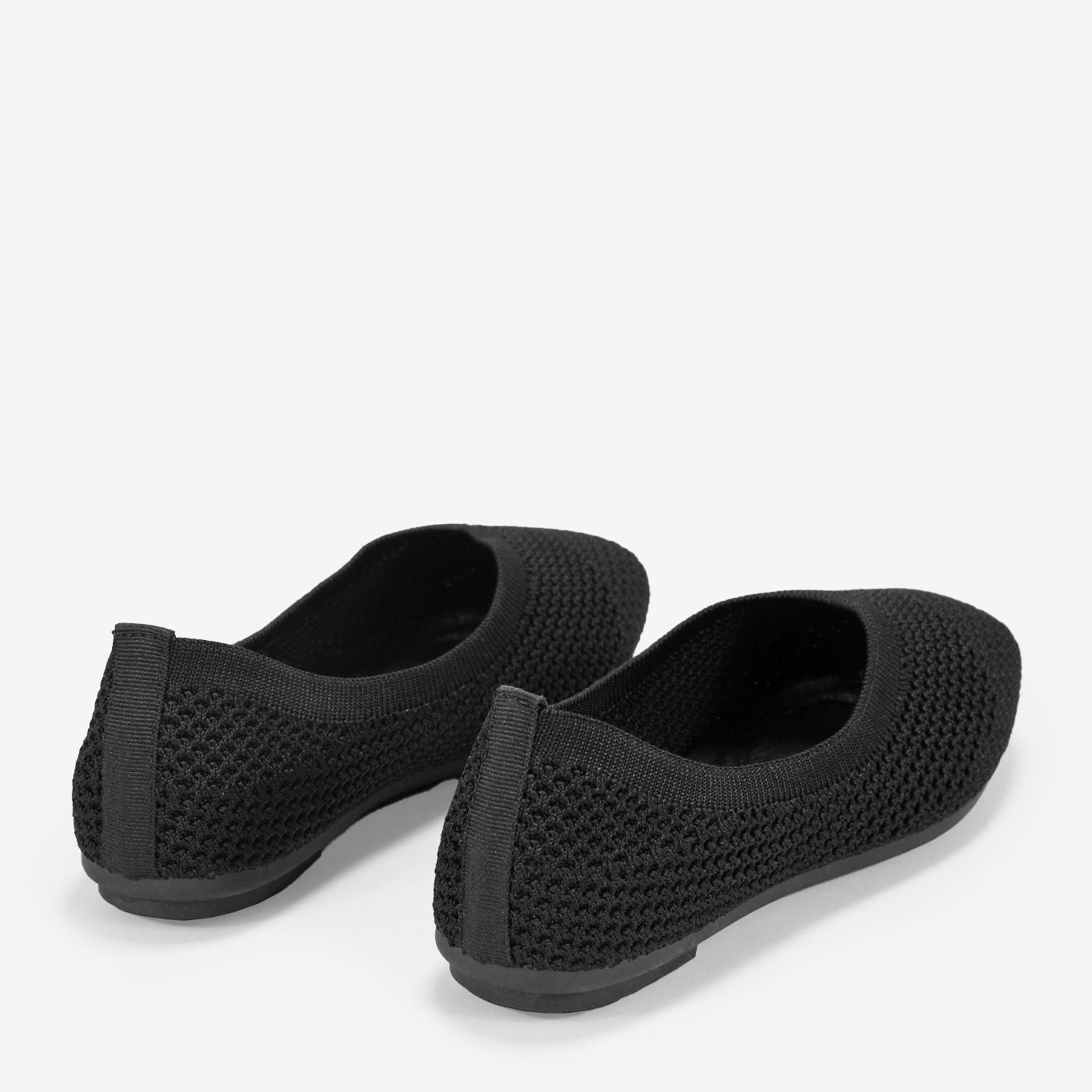 Bailarinas planas negras de malla textil