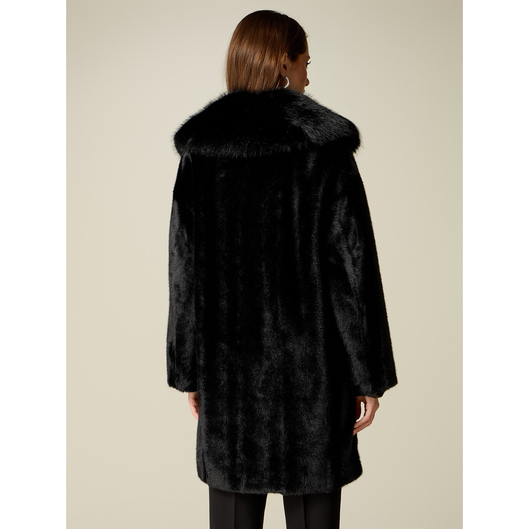 Oltre - Cappotto in tessuto peluche - Nero