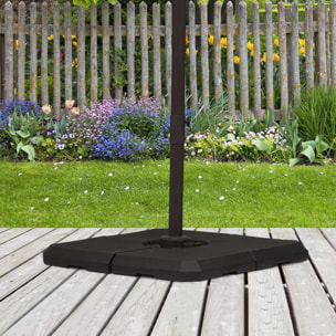 Pied de parasol lot de 4 dalles pour parasol à lester dim. tot. 100L x 100l x 9,5H cm HDPE noir