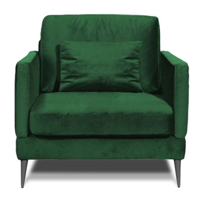 Fauteuil Velours Splendido, 1 Place, Style Contemporain