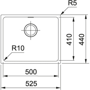 Sirius - SID 110-50 Tectonite® Blanc Polaire Evier Sous-Plan