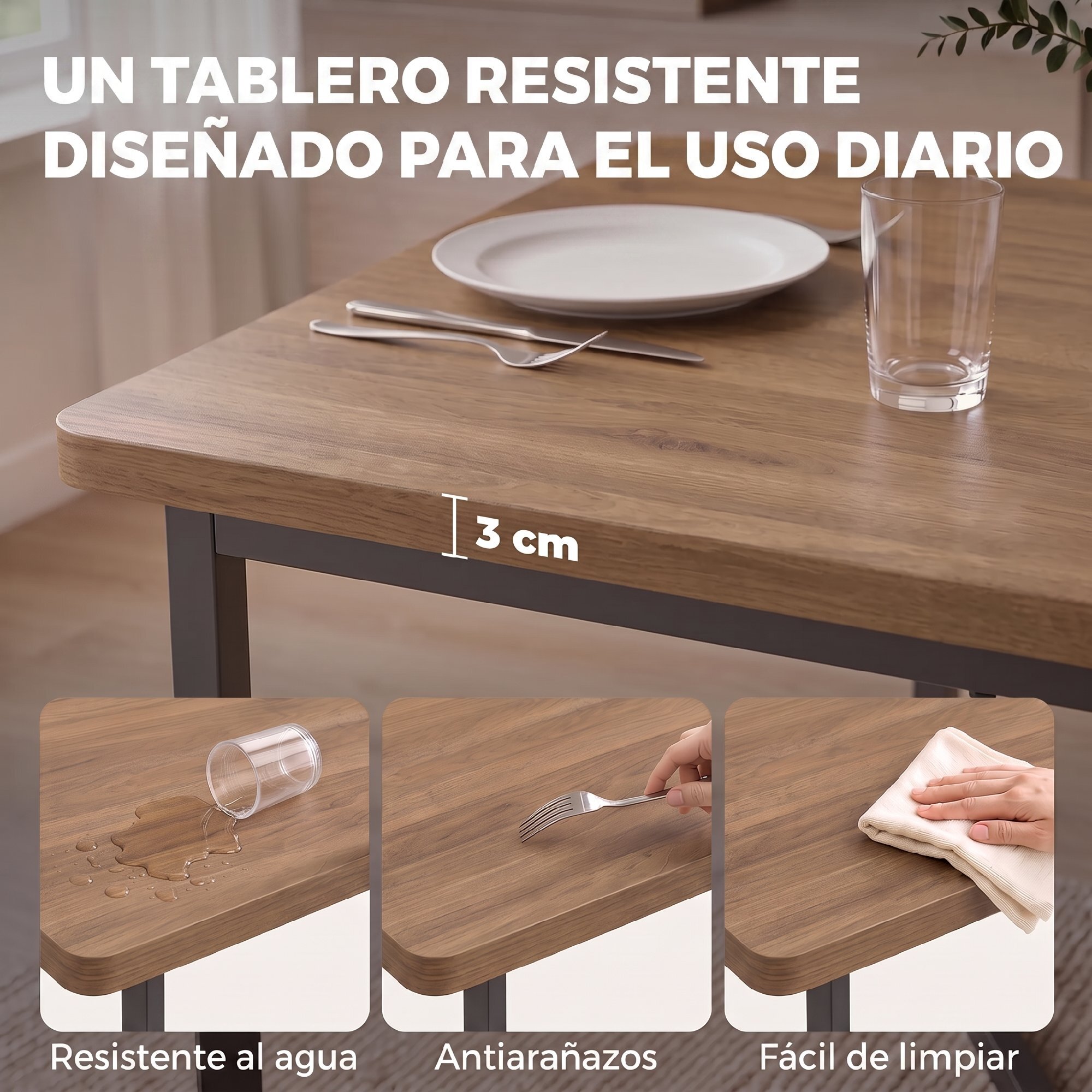 HOMCOM Conjunto de Mesa y 6 Sillas de Comedor de 7 Piezas, Mesa de Cocina Extensible 120-160 cm con 6 Sillas Apilables, Ahorro de Espacio, para 4-6 Personas, Marco Metálico, Marrón Efecto Madera