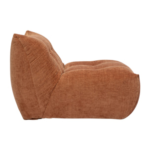 Fauteuil lounge en tissu effet velours texturé terre brûlée BUMPY