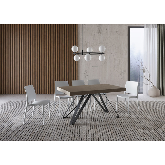 Mesa extensible 90x160/420 cm Terium gris paloma patas antracita