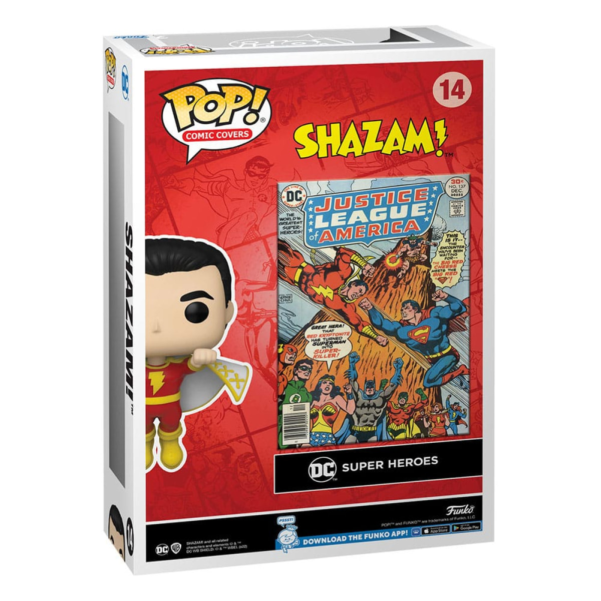 Dc Comics Pop! Comic Cover Vinile Figura Shazam 9 Cm Funko