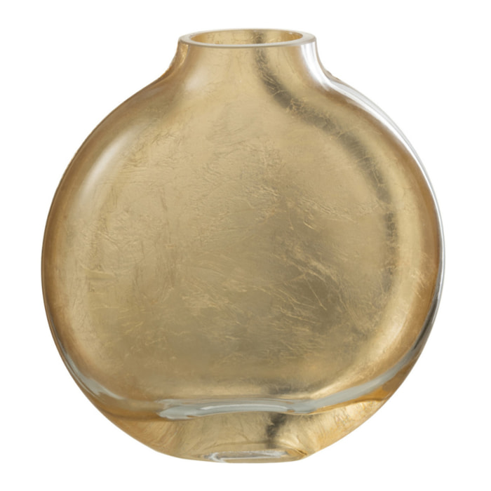 J-Line vase Miki - verre - transparent/or - small - 15.5 cm de hauteur