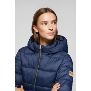 Cappotto Corinne blu marino ultralight con cappuccio e logo Polo Club