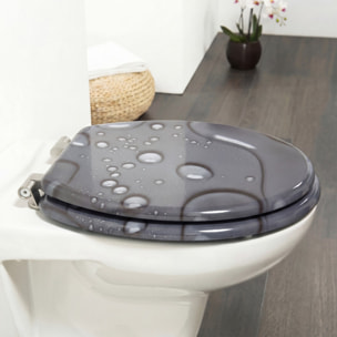Abattant wc MDF MOANA Gris - Charnières Inox MSV