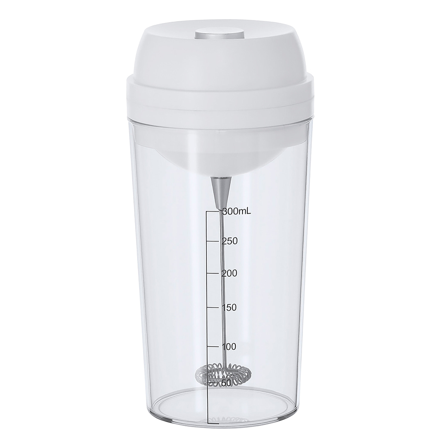 Vaso mezclador de 300 ml de capacidad. Con mezclador eléctrico en tapadera. Con dos velocidades y tapa ajustable. Incluye escala de medidas en el lateral.