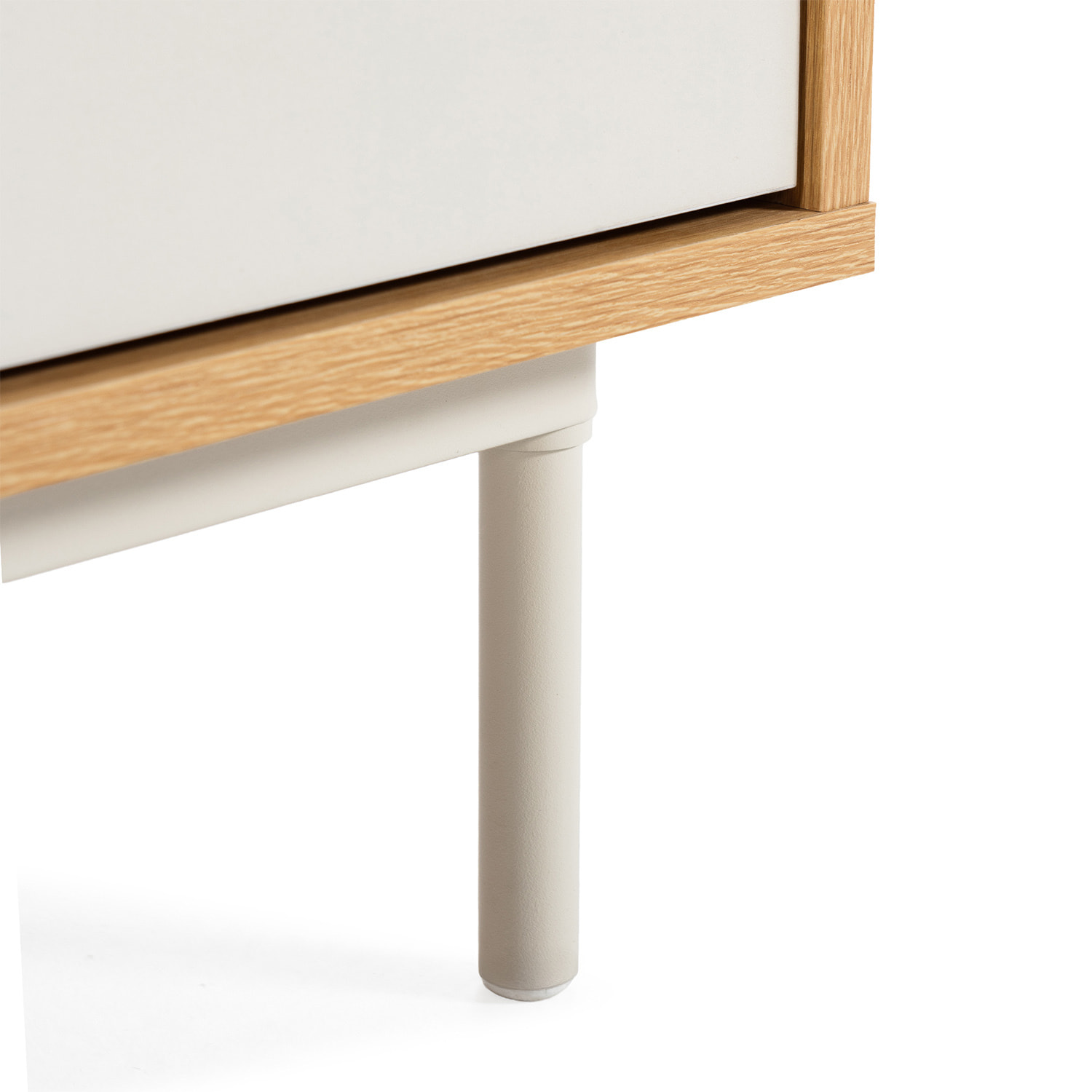 Cómoda de noche Cuzco 3 cajones color Roble/Gris