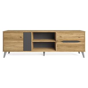 Mueble tv orly color 2c2p naturale/pizarra