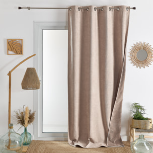 Rideau thermique et occultant double face aspect doudou - Lin