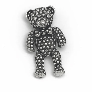 Broche oso teddy plata zamak chapado 5x3cm