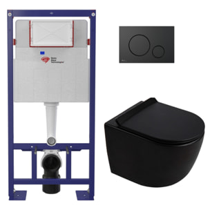 Pack WC bâti-support autoportant + WC suspendu sans bride Ceramia PixL avec abattant SoftClose + plaque (STCEPXBMT01-U)