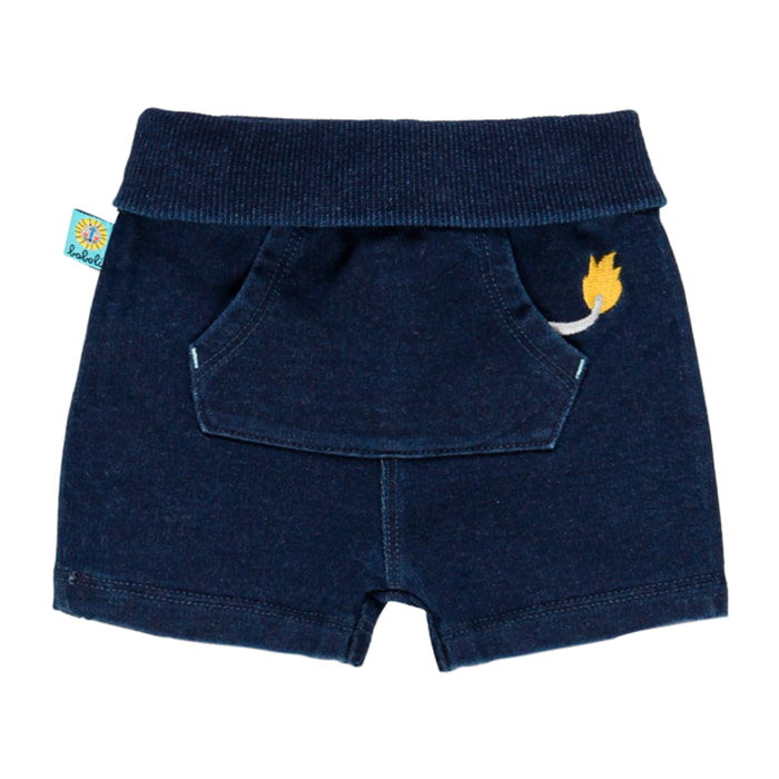 Bermudas felpa denim de bebé niño