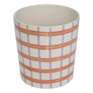 Set de 2 Pots de Fleurs Pool en dolomite 22,3x22,3x24,5cm Orange et Violet