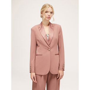 Motivi - Chaqueta con botonadura simple y aplicaciones de raso - Rosa
