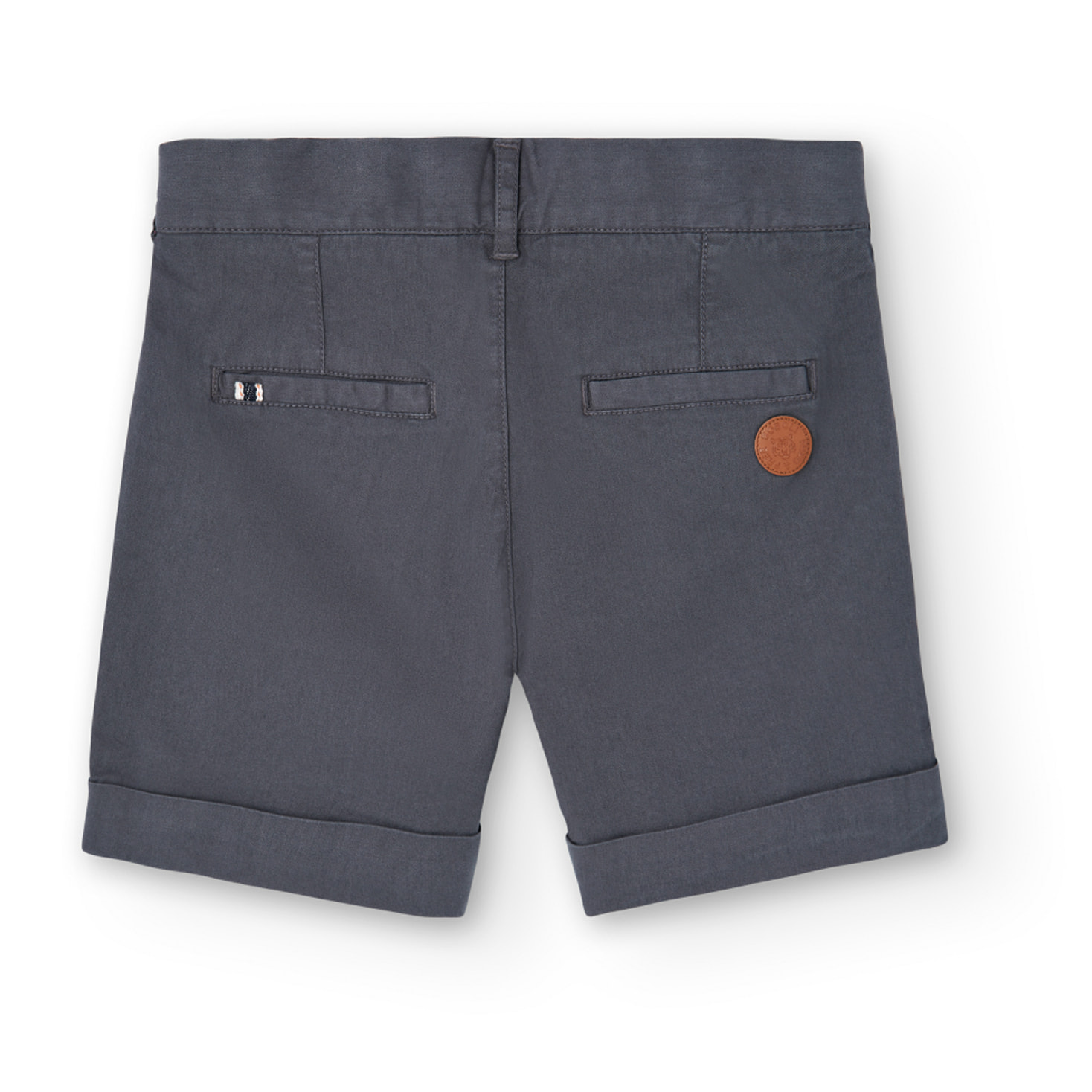 Bermudas para niÃ±o en algodÃ³n liso de color gris oscuro