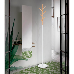 Perchero Bosquet madera-metal roble-blanco 178x28x28 cm