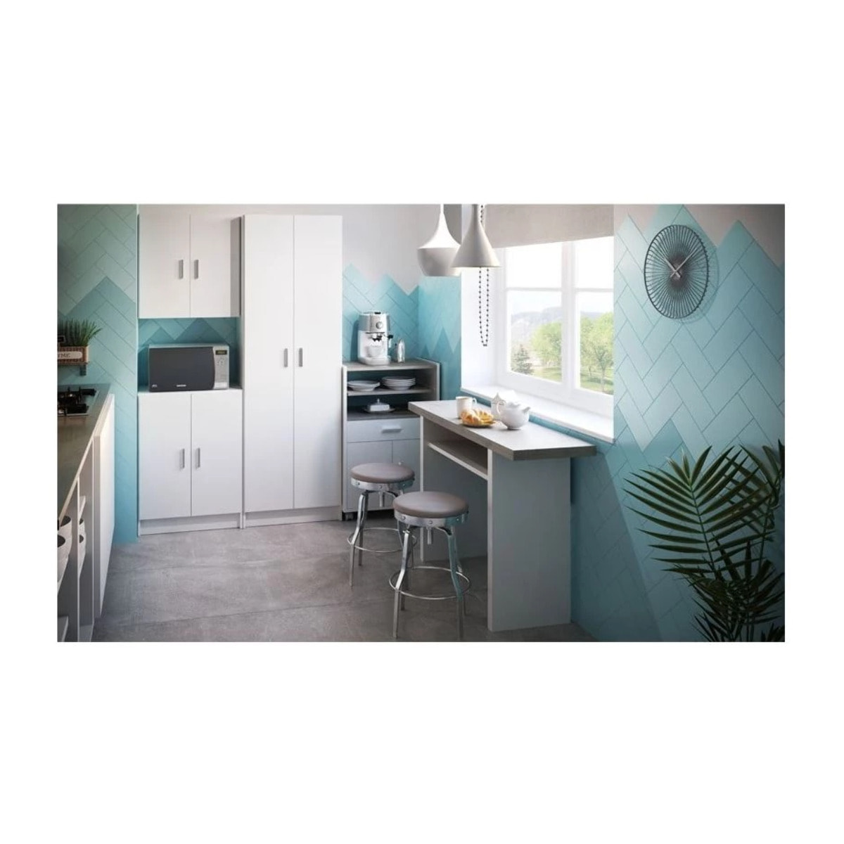 Armario multiusos colgante Blanco