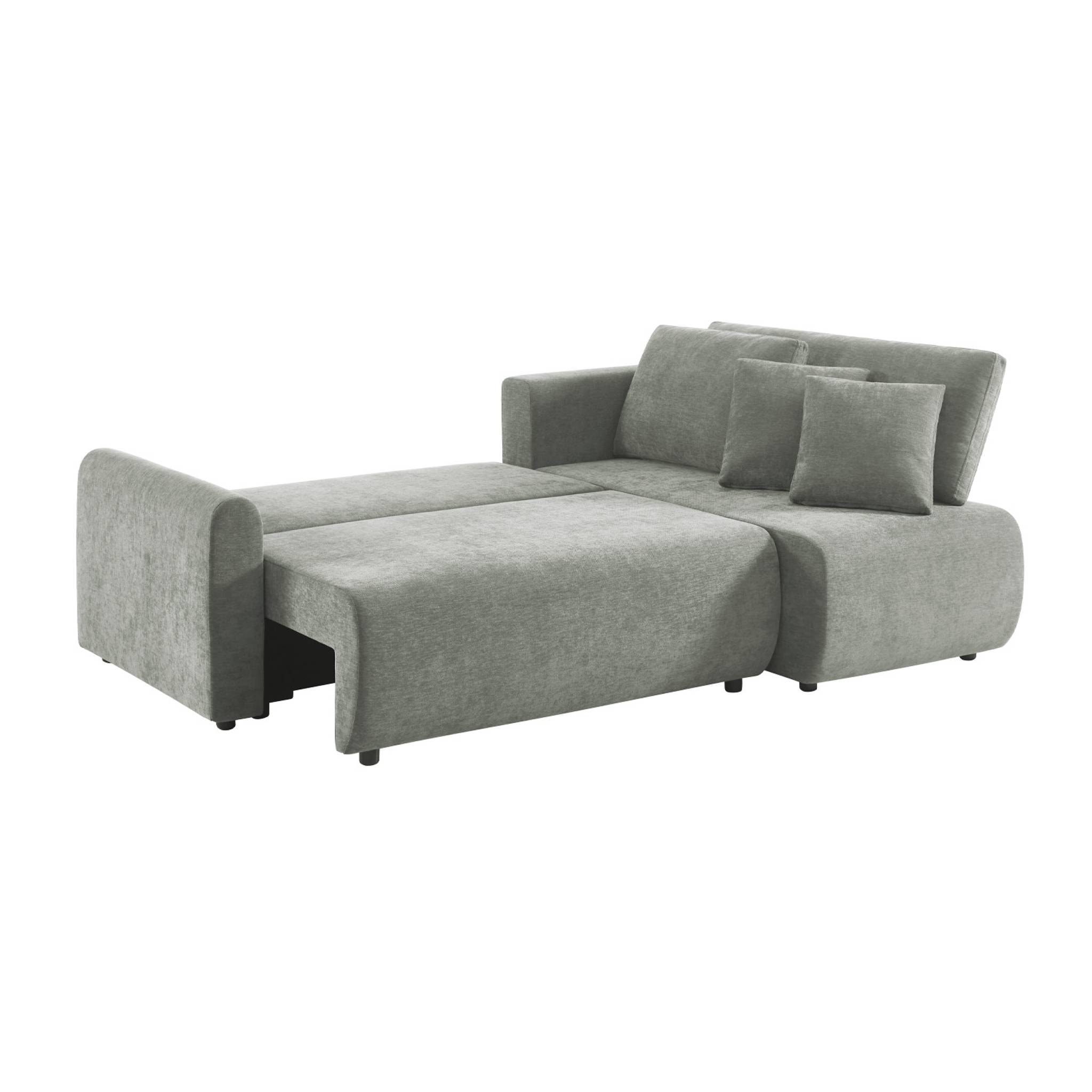 Canapé d'angle réversible, convertible, 3 places tissu avec coffre BERLIN