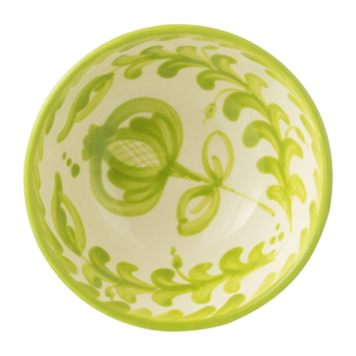 J-Line bol Granada High - céramique - blanc/vert - small - Ø 14 cm