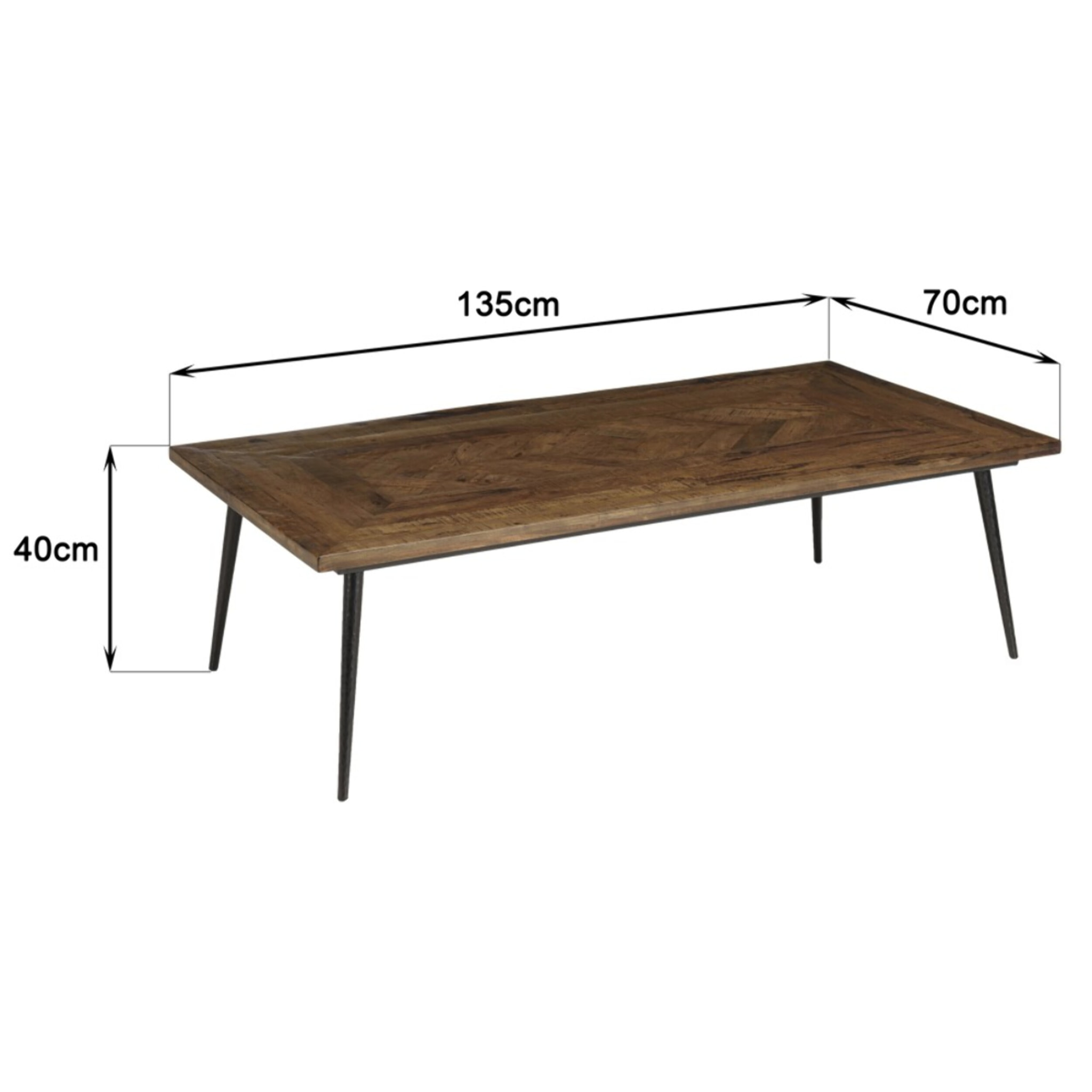 KIARA - Table basse rect. 135x70cm formes géométriques
