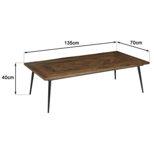KIARA - Table basse rect. 135x70cm formes géométriques