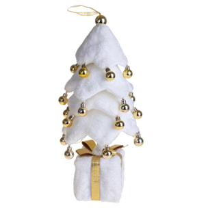 Albero con sfere pacco dono e led - Pezzi 1 - BIANCO - Bianchi Dino SpA