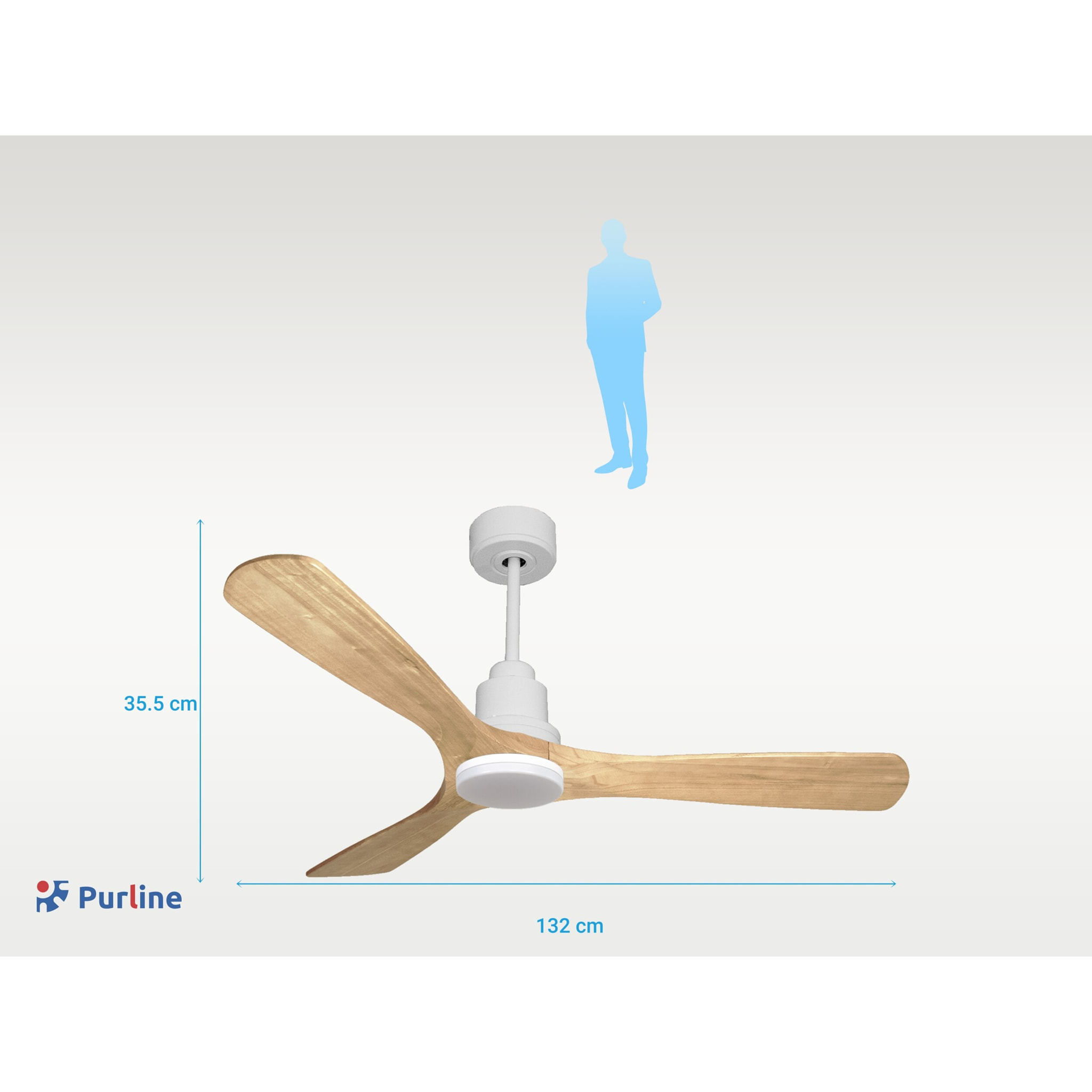 Ventilateur de plafond Réversible  Thermostat Dimmable Wifi Moteur à courant continu Toits en pente Télécommande Lumière à trois tons Hypersilence Mémoire