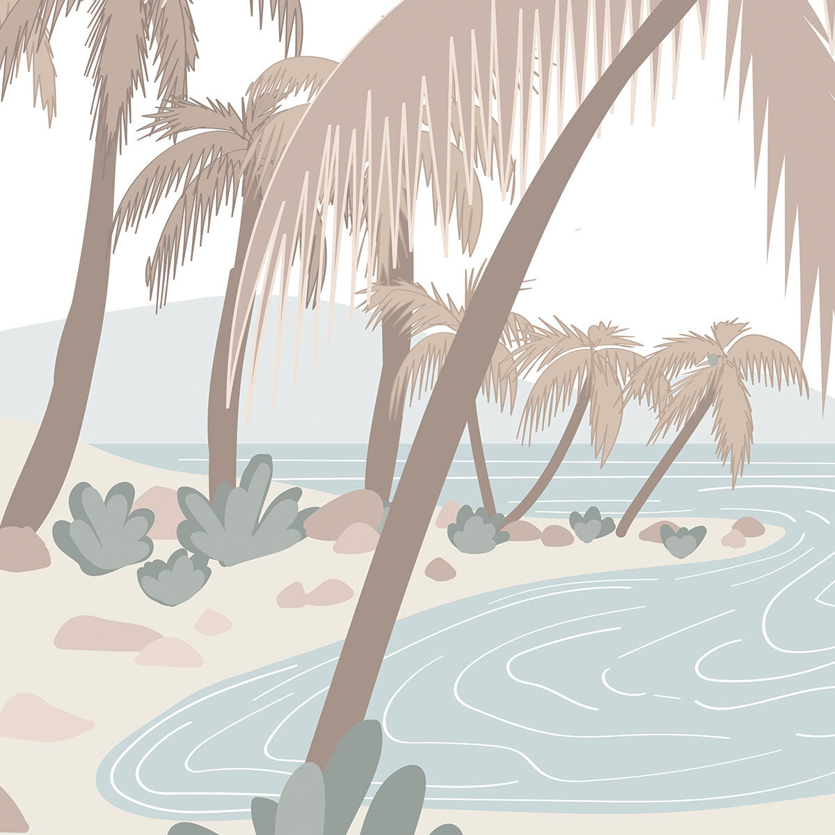 Papier peint panoramique Palmiers du large  Intissé