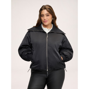 Fiorella Rubino - Cazadora bomber con cuello alto - Negro