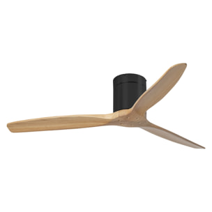 Forlight Ventilador de Techo Exterior IP44 - Motor DC Silencioso, 132 cm, Madera Oscura, 6 Velocidades, Mando a Distancia, Ideal para Terrazas y Baños Grandes