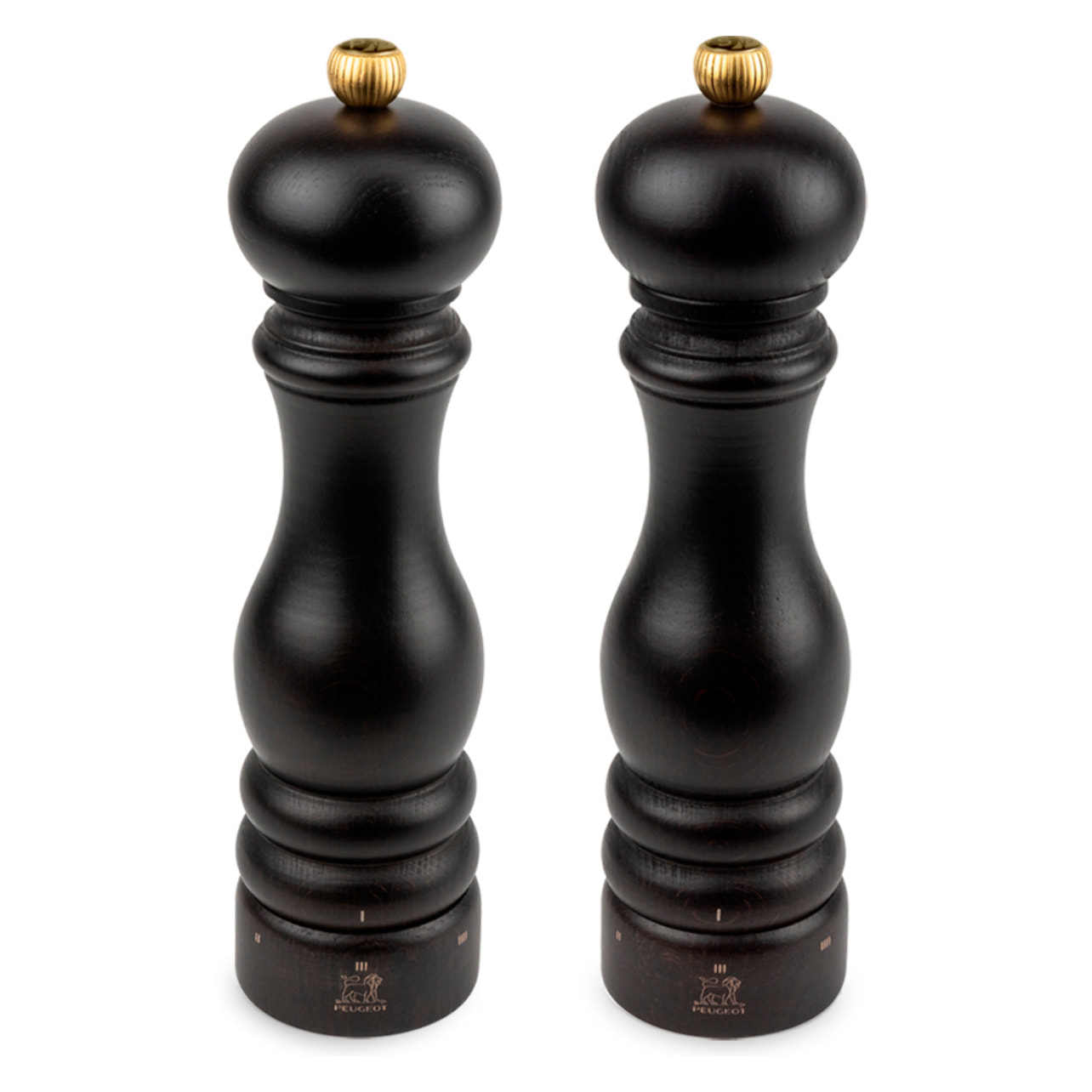 Duo de moulins à poivre et à sel manuels en bois, u'Select, chocolat 22 cm - 8,7in Paris u'Select