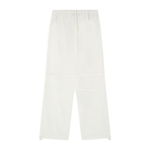 Pantaloni stile parachute pants in popeline