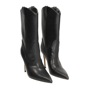 Botines negros con tacón de 10 cm