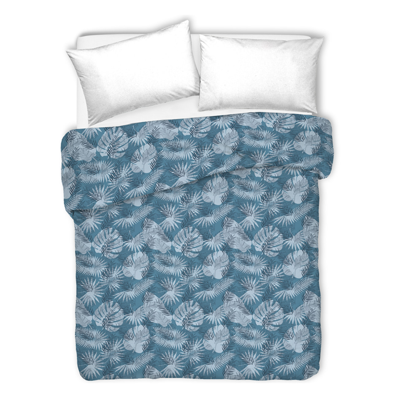 Copriletto di cotone tropical ottanio
