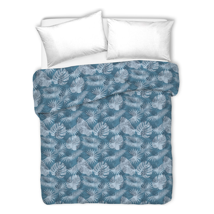 Copriletto di cotone tropical ottanio