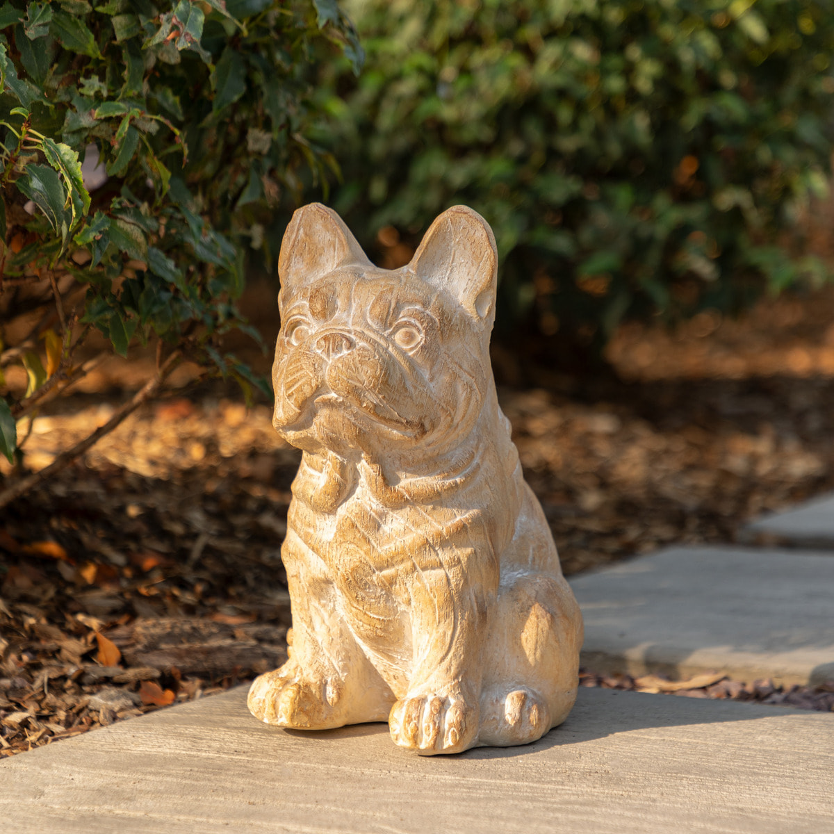 Statuette d exterieur chien "Eden" beige H31cm