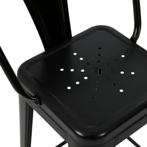 Lot de 2 chaises pour îlot central 67 cm en métal noir mat - Indus