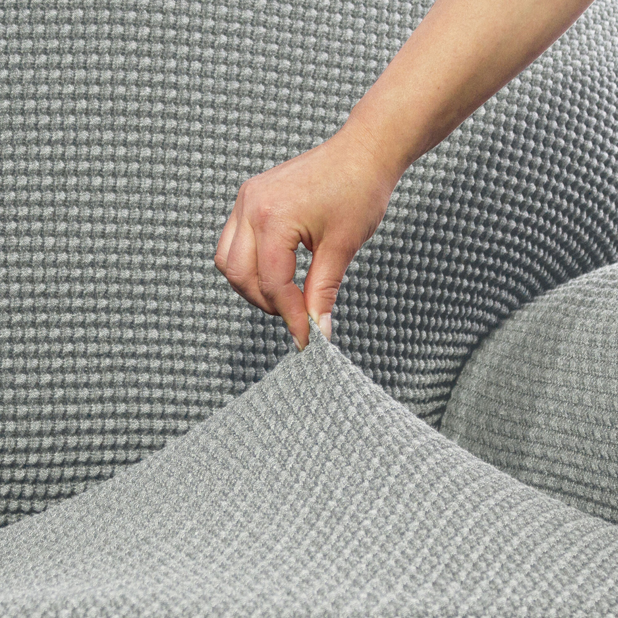 Funda para Chaise Longue izquierda (visto de frente ) brazo corto SÚPER ELÁSTICA con RELAX modelo HELENA
