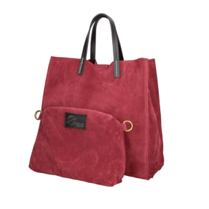 Borsa a mano da donna Made in Italy - Modello Novara Lux - Pelle Scamosciata - 34.5 x 32.0 x 17.0 cm