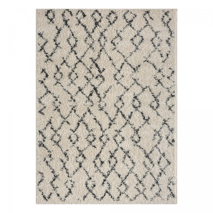 Tapis Shaggy longues mêches et aux motifs traditionnels Berbères