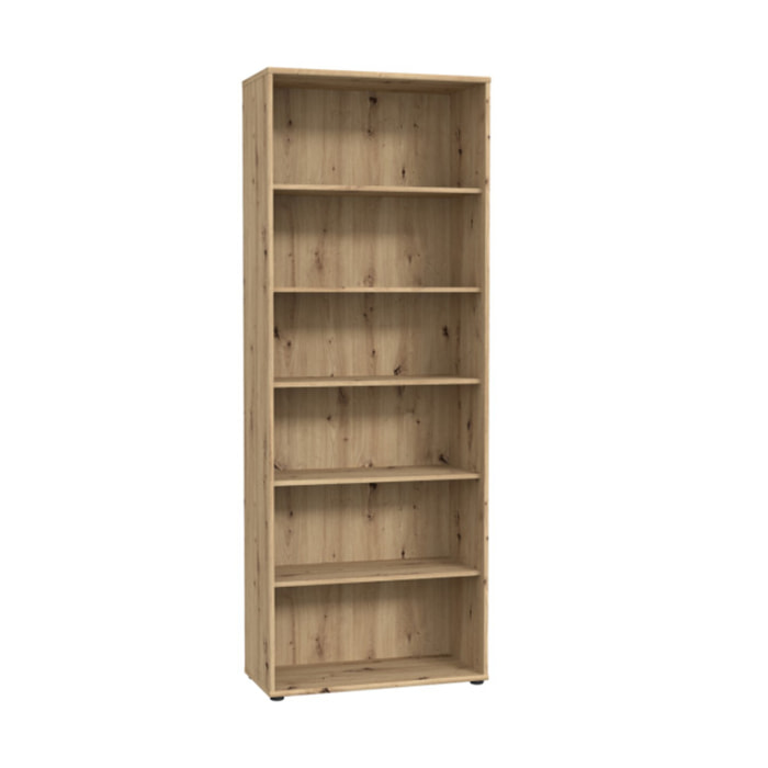 Étagère H. 198 x L. 74 cm décor chêne artisan avec 5 étagères - MIA