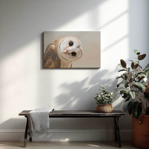 Tableau hibou élégant au regard intense Toile imprimée