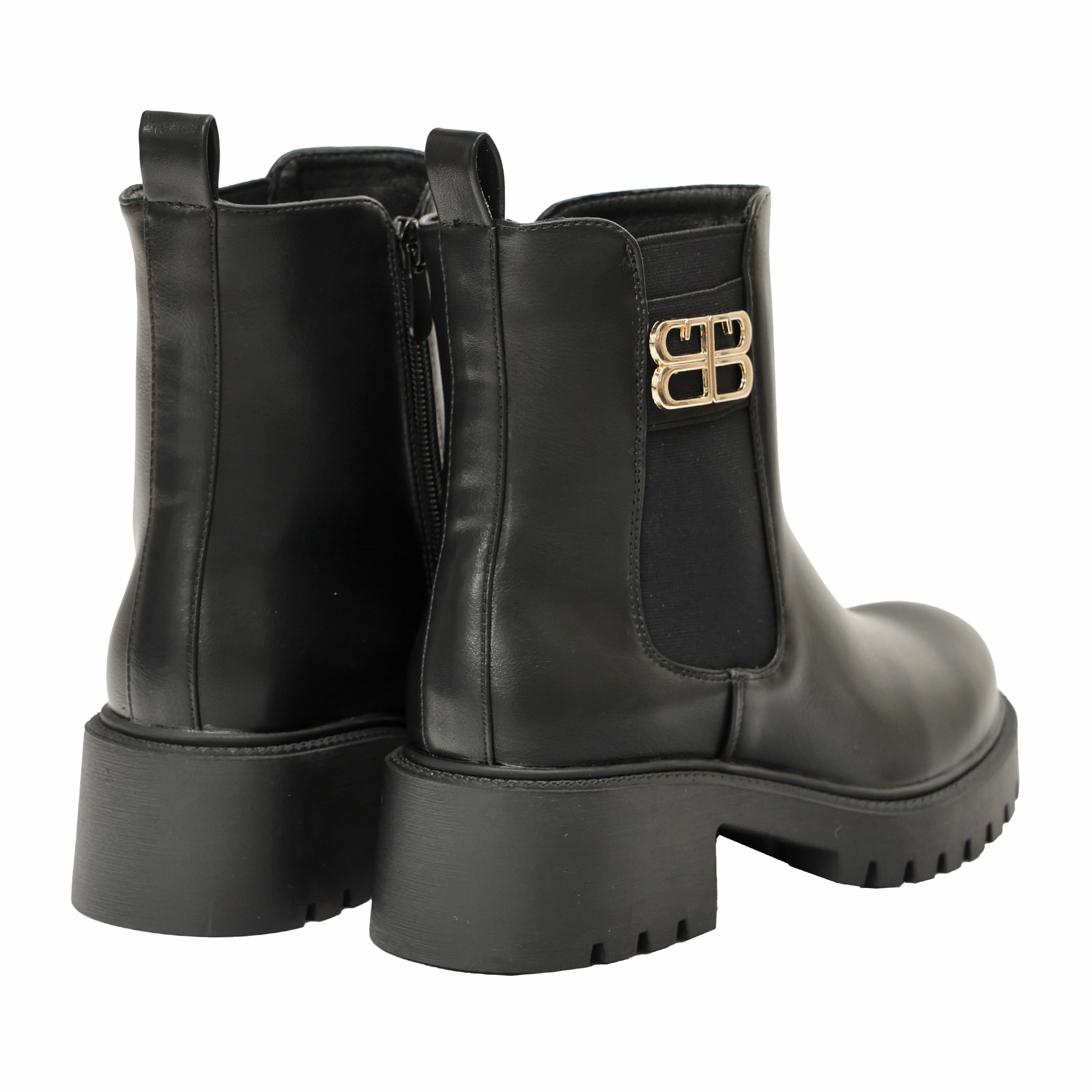 Stivaletti in simil pelle con elastico e lampo