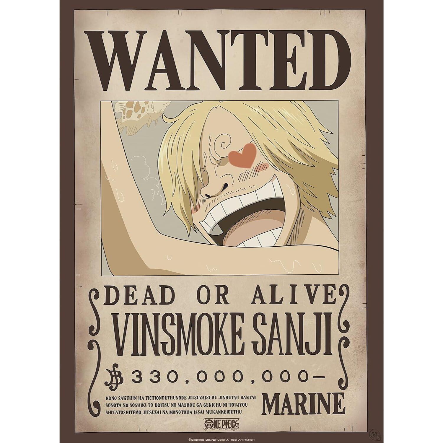 One Piece Set 2 Poster Ricercati Zoro e Sanj 52 x 38 cm Gbeye